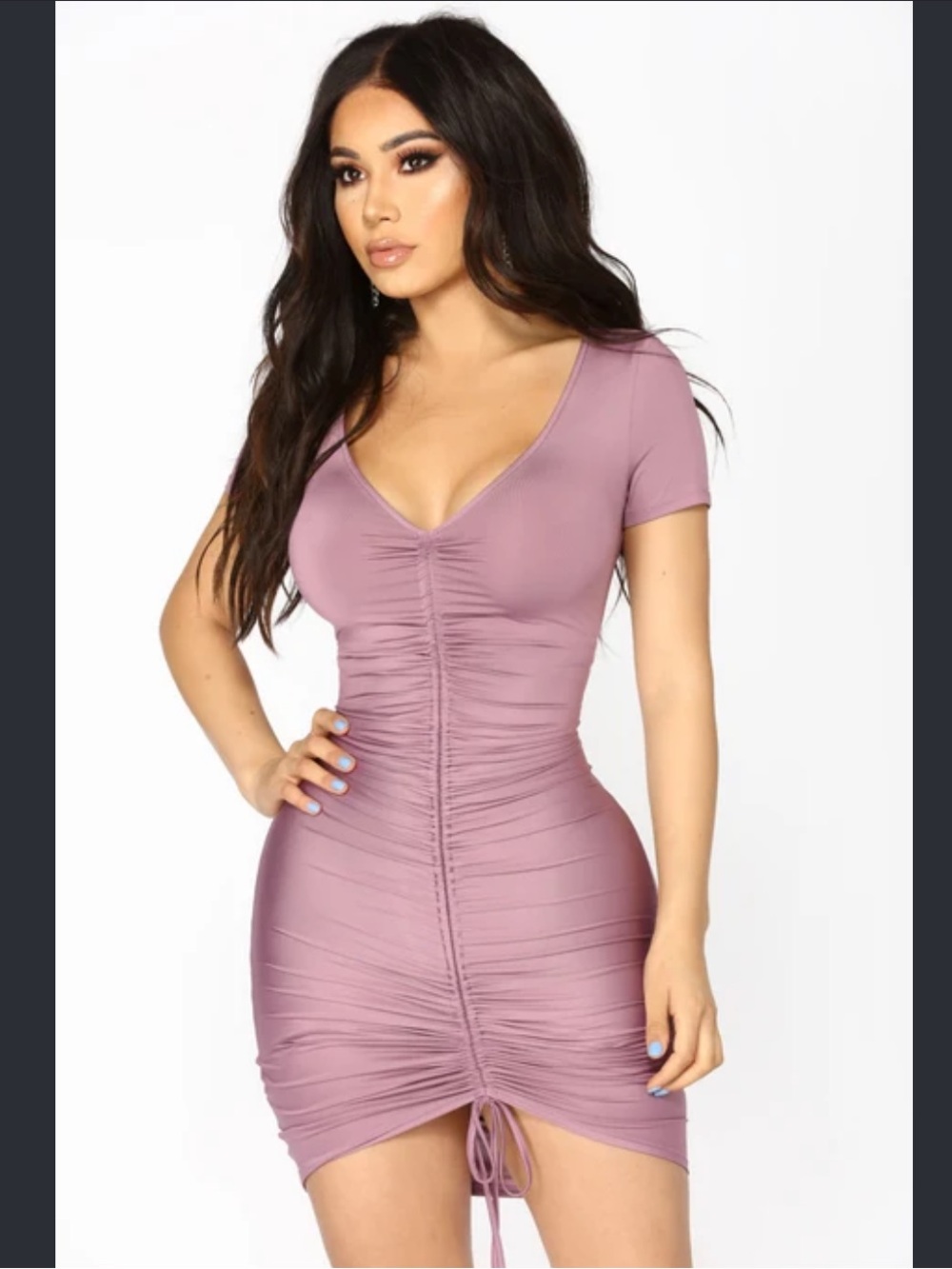 💜Pale Violet Ruched Fashion Nova Dress 💜